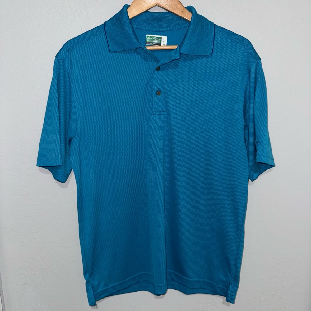 Ben Hogan Shirt Mens M Stretch Blue Polo Golf Performance Short Sleeve